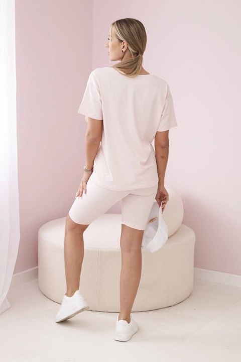 Komplet top+legginsy pudrowy róż Komplet top+legginsy pudrowy róż