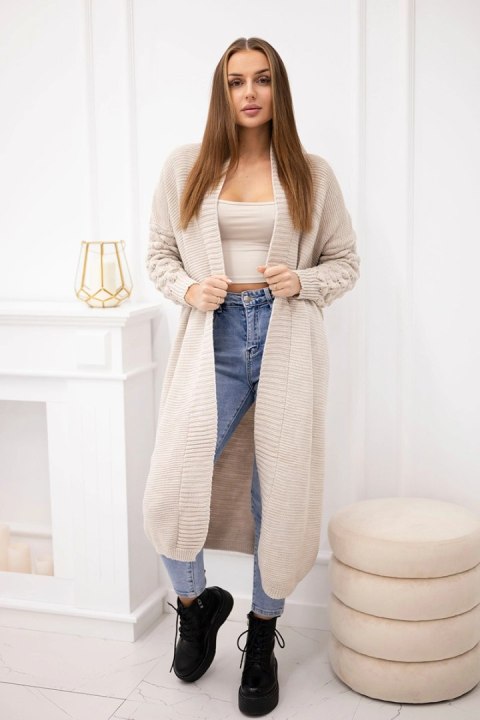 Sweter z bąbelkami na rękawie beżowy Sweter z bąbelkami na rękawie beżowy