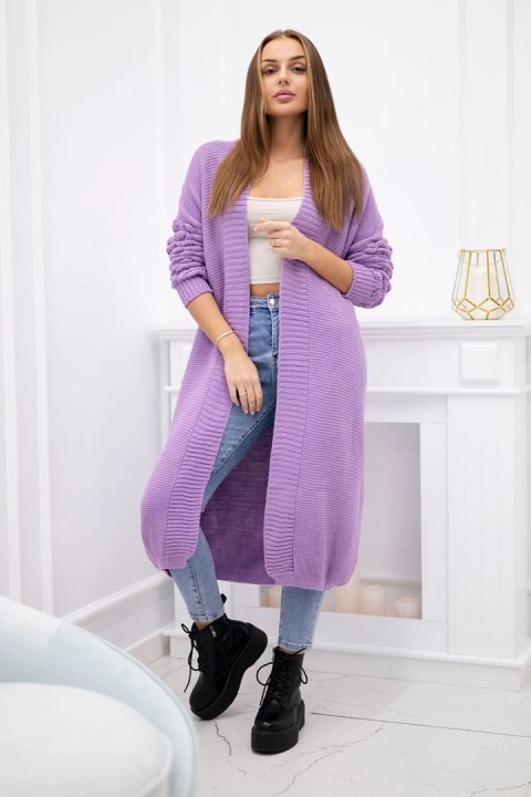 Sweter z bąbelkami na rękawie fioletowy Sweter z bąbelkami na rękawie fioletowy