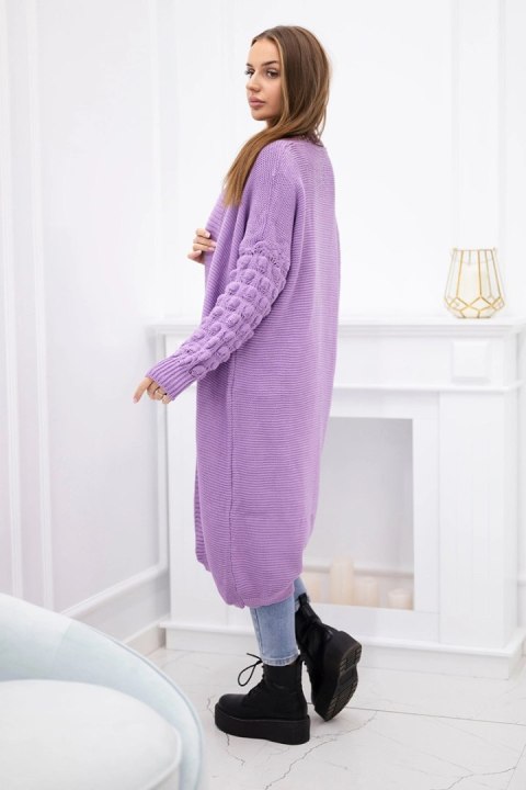 Sweter z bąbelkami na rękawie fioletowy Sweter z bąbelkami na rękawie fioletowy