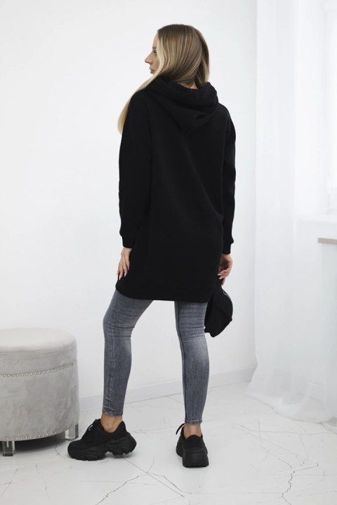Bluza z kapturem z naszywkami czarna Bluza z kapturem z naszywkami czarna