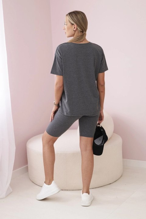 Komplet top+legginsy grafitowy Komplet top+legginsy grafitowy