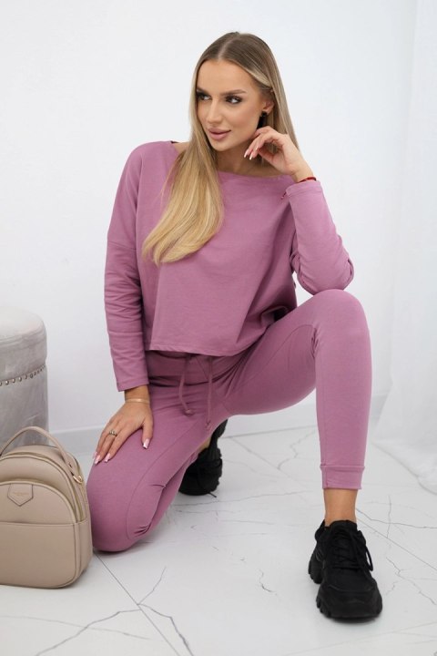 Komplet z bluzką oversize ciemny różowy Komplet z bluzką oversize ciemny różowy