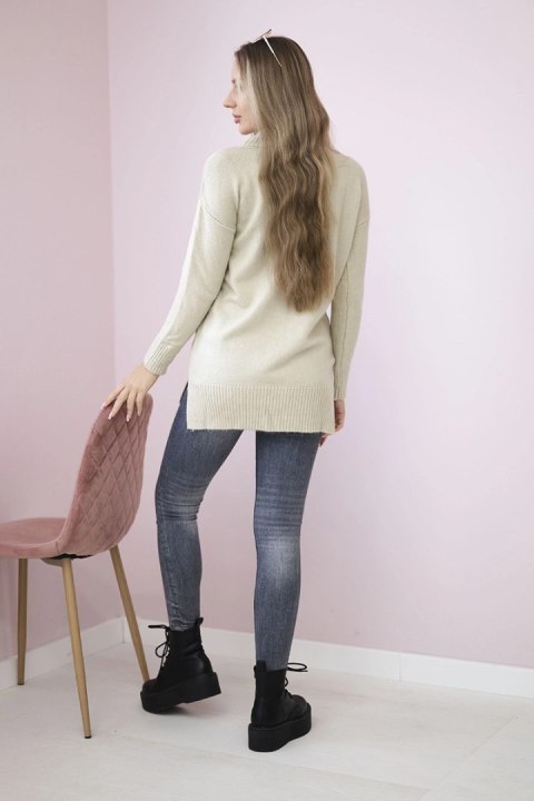 Sweter ze stójką beżowy Sweter ze stójką beżowy