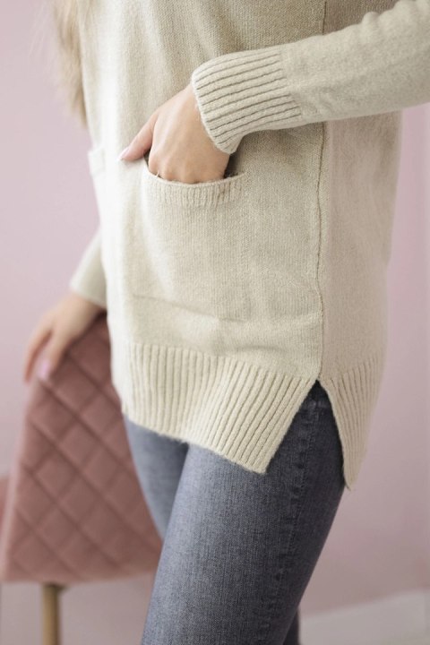 Sweter ze stójką beżowy Sweter ze stójką beżowy