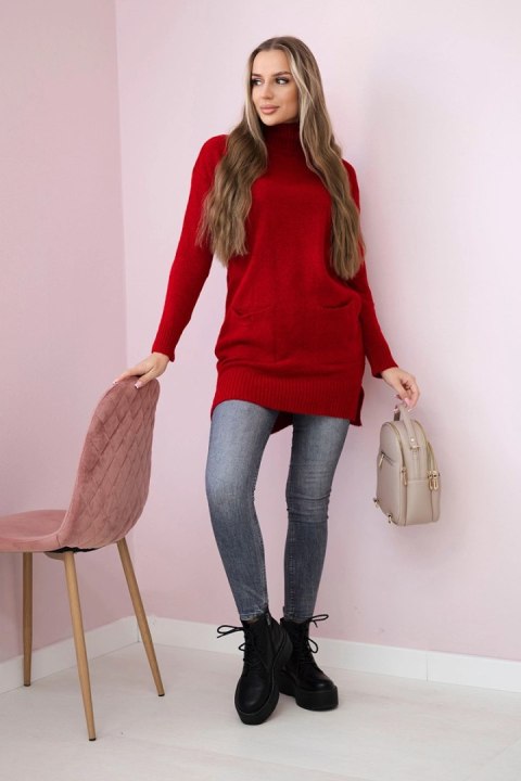 Sweter ze stójką czerwony Sweter ze stójką czerwony