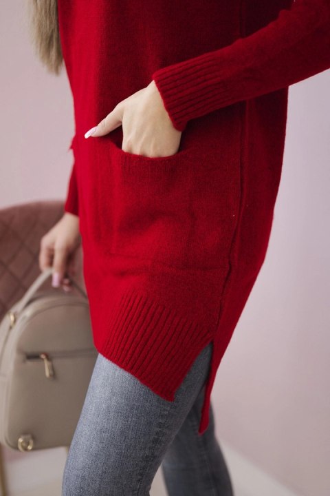 Sweter ze stójką czerwony Sweter ze stójką czerwony