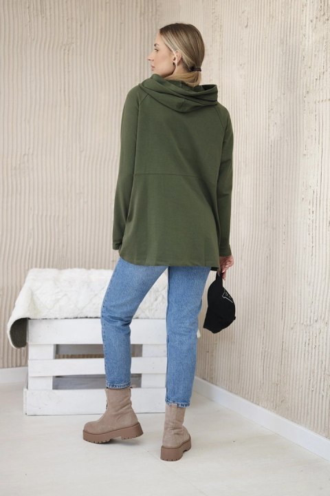 Tunika z suwakiem na kapturze Oversize khaki Tunika z suwakiem na kapturze Oversize khaki