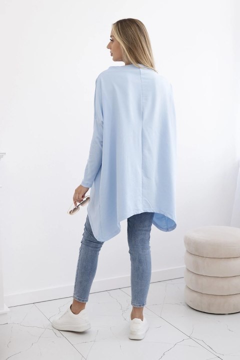 Bluza oversize z asymetrycznymi bokami błękitna Bluza oversize z asymetrycznymi bokami błękitna