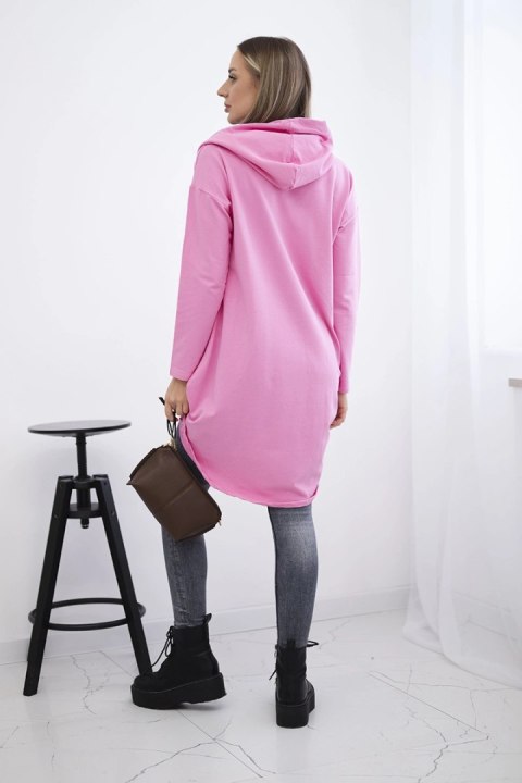 Bluza z długim tyłem i kapturem różowa Bluza z długim tyłem i kapturem różowa