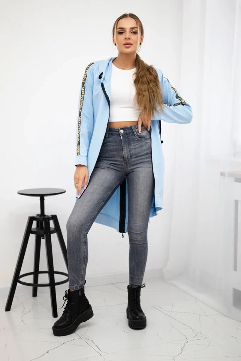 Bluza z suwakiem z tyłu błękitna Bluza z suwakiem z tyłu błękitna