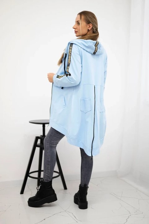 Bluza z suwakiem z tyłu błękitna Bluza z suwakiem z tyłu błękitna