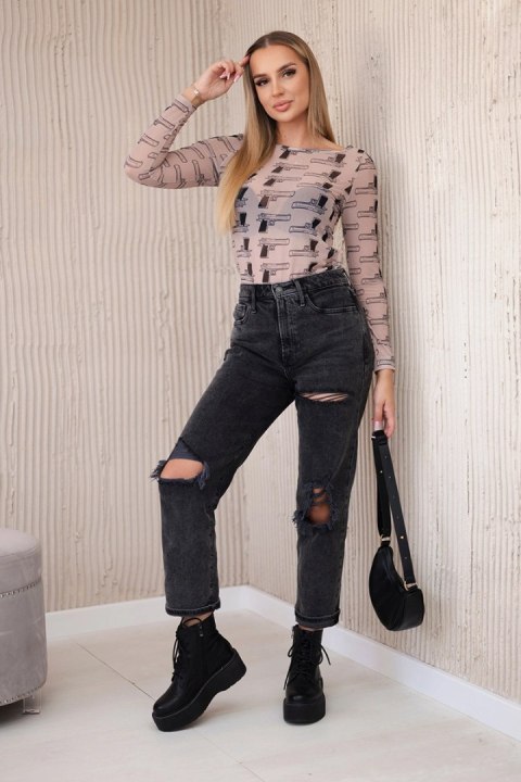 Bluzka body w pistolety beżowa Bluzka body w pistolety beżowa
