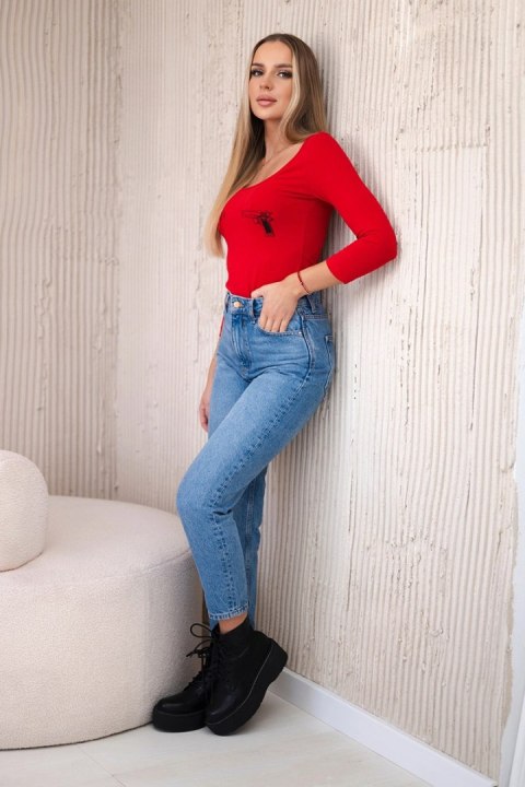Bluzka body z nadrukiem pistoletów czerwona Bluzka body z nadrukiem pistoletów czerwona