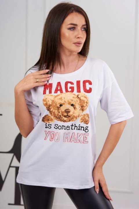 Bluzka z nadrukiem Magic biała Bluzka z nadrukiem Magic biała