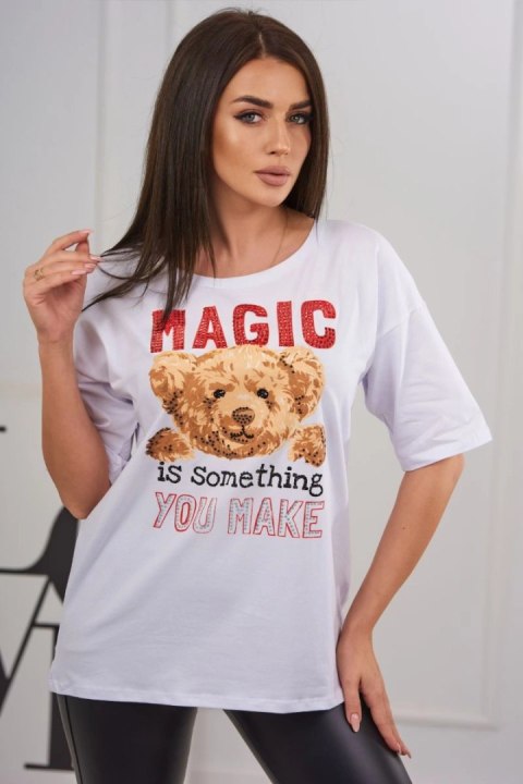 Bluzka z nadrukiem Magic biała Bluzka z nadrukiem Magic biała