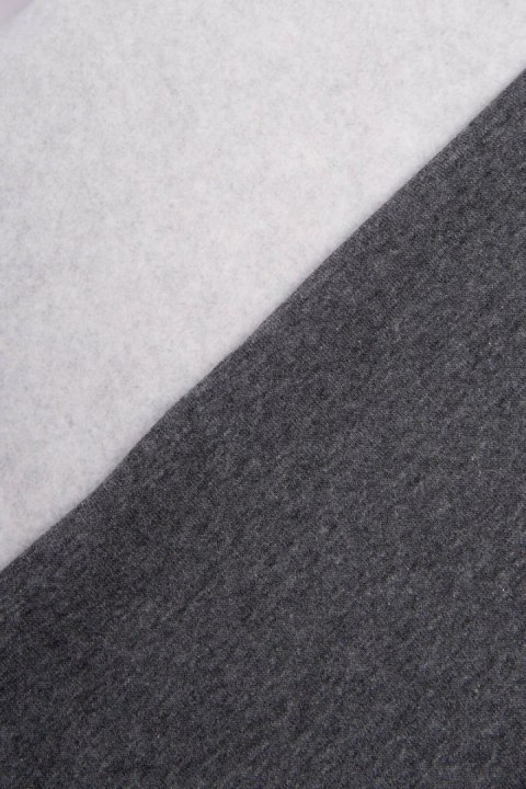 Bluza ocieplana z długim tyłem i kapturem grafitowa