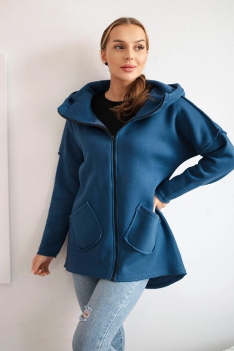 Bluza ocieplana z dłuższym tyłem i kieszeniami jeans Bluza ocieplana z dłuższym tyłem i kieszeniami jeans