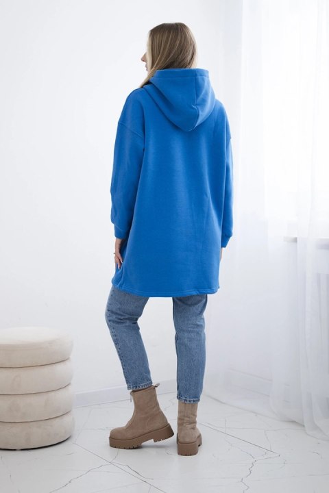 Bluza ocieplana z kapturem chabrowa Bluza ocieplana z kapturem chabrowa