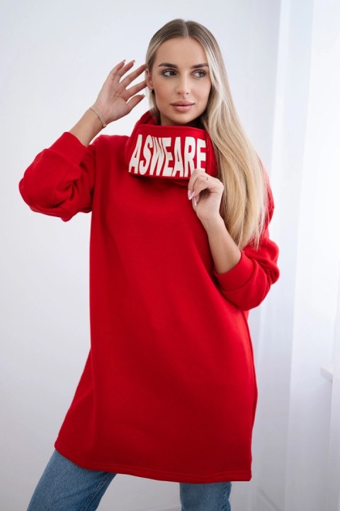 Bluza ocieplana z kapturem czerwona Bluza ocieplana z kapturem czerwona