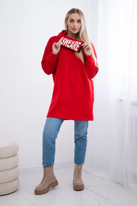Bluza ocieplana z kapturem czerwona Bluza ocieplana z kapturem czerwona
