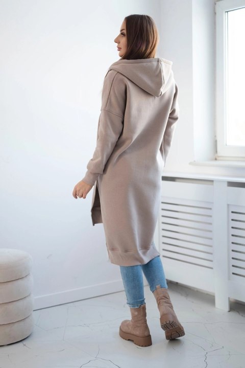 Bluza ocieplana z rozcięciami na bokach beżowa Bluza ocieplana z rozcięciami na bokach beżowa