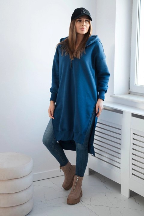Bluza ocieplana z rozcięciami na bokach jeansowa Bluza ocieplana z rozcięciami na bokach jeansowa