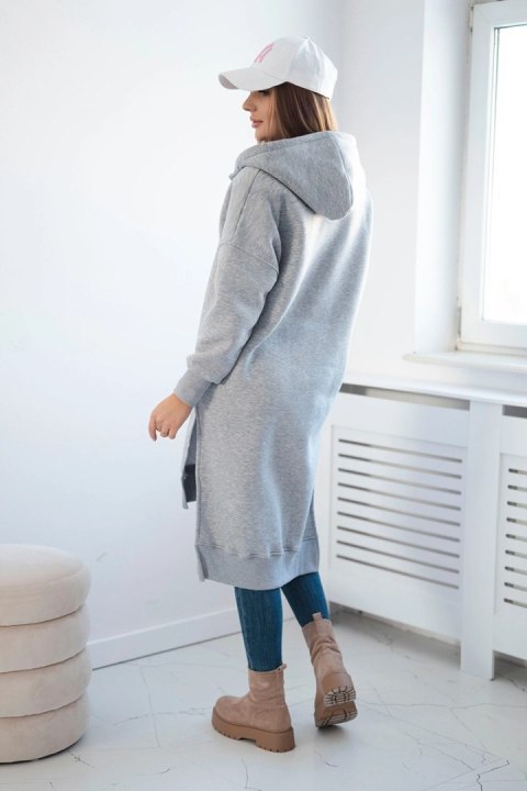 Bluza ocieplana z rozcięciami na bokach szara Bluza ocieplana z rozcięciami na bokach szara