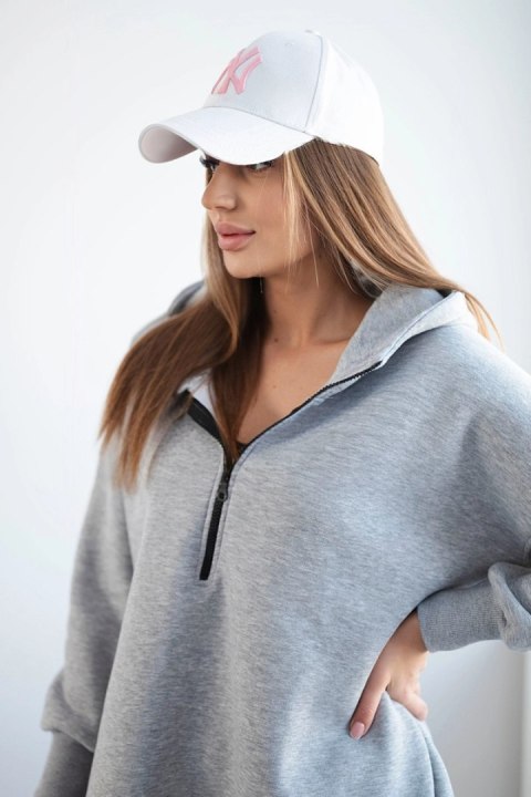 Bluza ocieplana z rozcięciami na bokach szara Bluza ocieplana z rozcięciami na bokach szara
