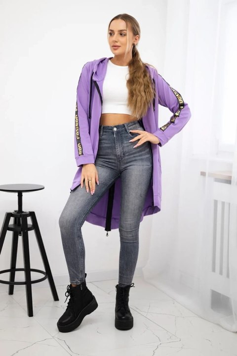 Bluza z suwakiem z tyłu ciemno fioletowa Bluza z suwakiem z tyłu ciemno fioletowa