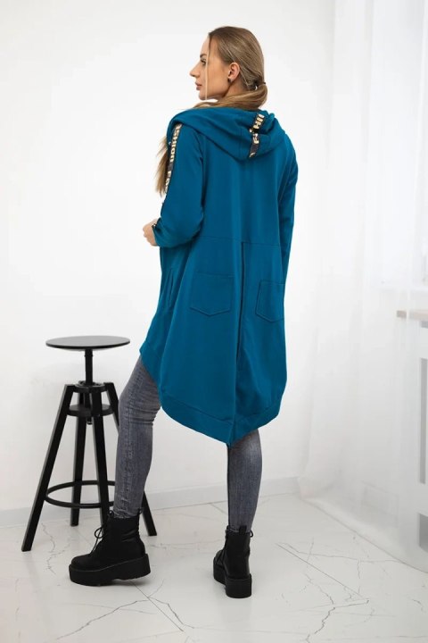 Bluza z suwakiem z tyłu morska Bluza z suwakiem z tyłu morska