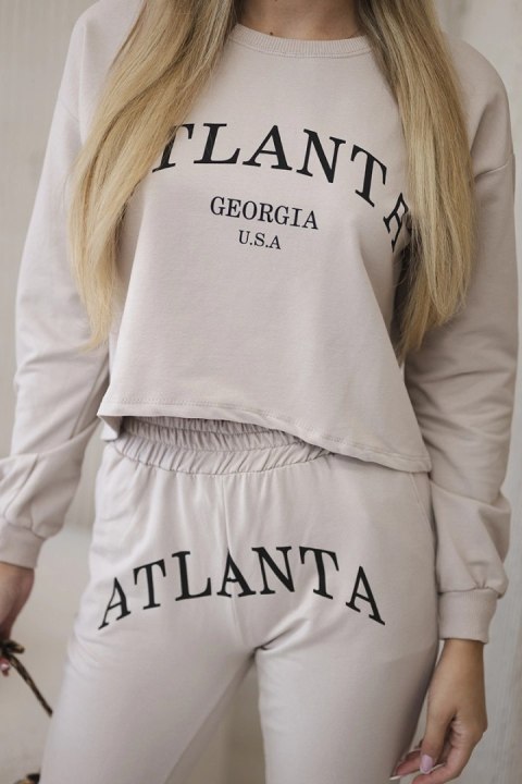 Komplet z nadrukiem Atlanta beżowy Komplet z nadrukiem Atlanta beżowy