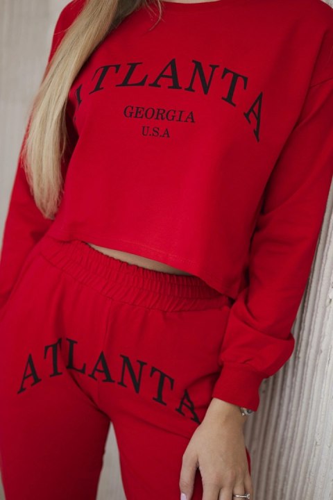 Komplet z nadrukiem Atlanta czerwony Komplet z nadrukiem Atlanta czerwony