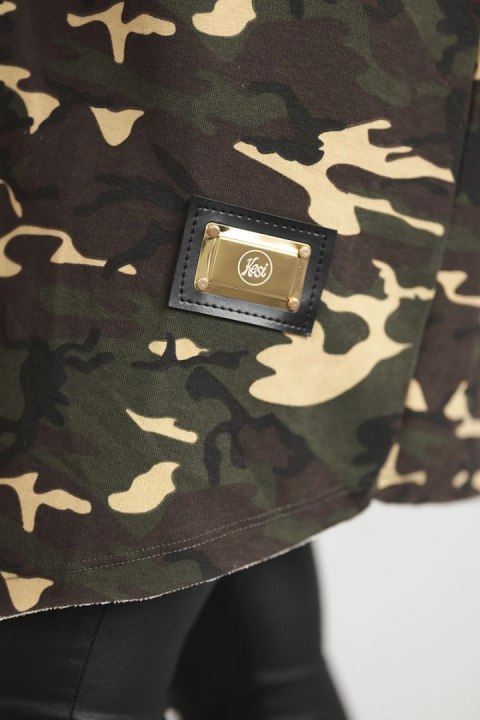 Narzutka z napisami khaki+beżowy Narzutka z napisami khaki+beżowy