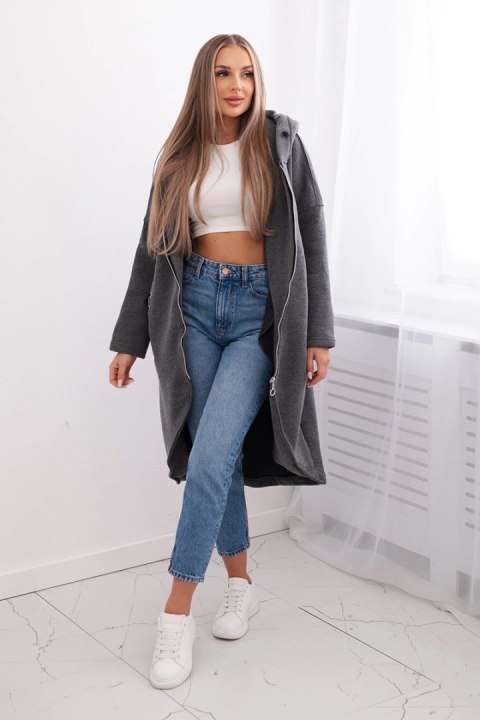 Bluza ocieplana długa grafit melanż Bluza ocieplana długa grafit melanż