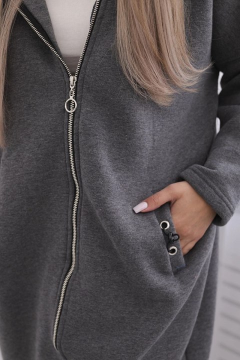 Bluza ocieplana długa grafit melanż Bluza ocieplana długa grafit melanż