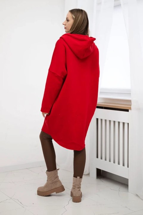 Bluza ocieplana rozpinana z dłuższym tyłem czerwona Bluza ocieplana rozpinana z dłuższym tyłem czerwona
