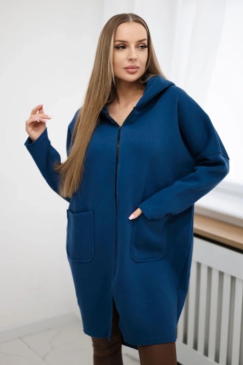 Bluza ocieplana rozpinana z dłuższym tyłem jeansowa Bluza ocieplana rozpinana z dłuższym tyłem jeansowa