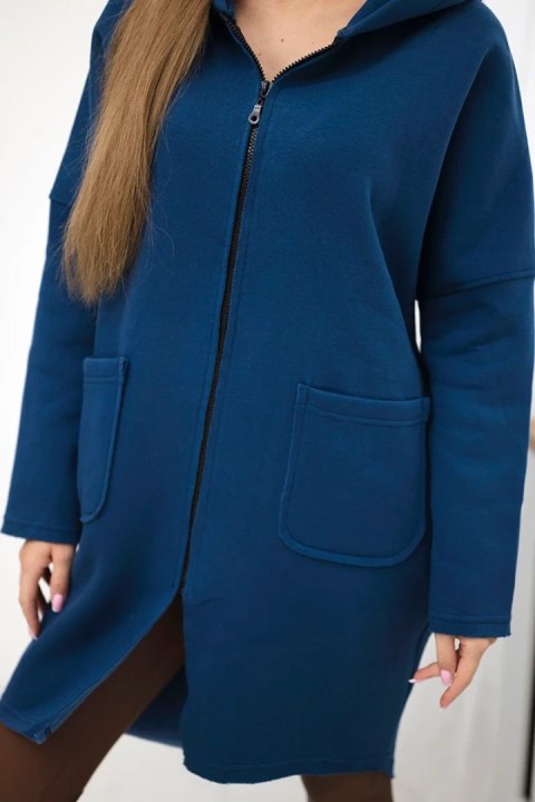 Bluza ocieplana rozpinana z dłuższym tyłem jeansowa Bluza ocieplana rozpinana z dłuższym tyłem jeansowa