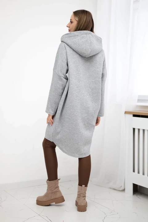 Bluza ocieplana rozpinana z dłuższym tyłem szara Bluza ocieplana rozpinana z dłuższym tyłem szara
