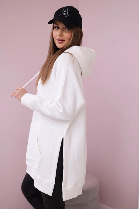 Bluza ocieplana z rozcięciami na bokach ecru Bluza ocieplana z rozcięciami na bokach ecru