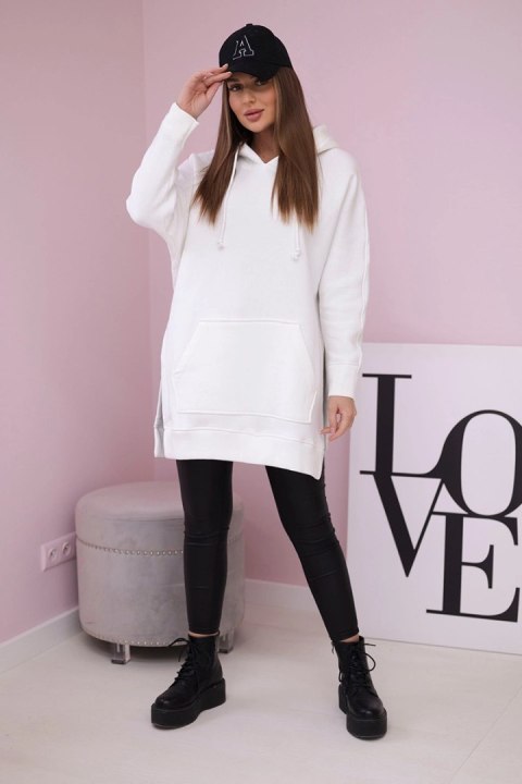Bluza ocieplana z rozcięciami na bokach ecru Bluza ocieplana z rozcięciami na bokach ecru