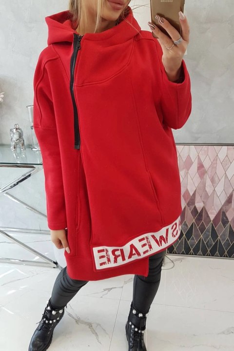 Bluza ocieplana z suwakiem czerwona Bluza ocieplana z suwakiem czerwona