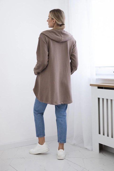 Bluza z dłuższym tyłem i kapturem mocca Bluza z dłuższym tyłem i kapturem mocca