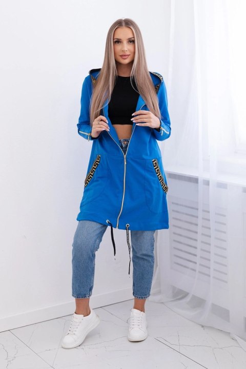 Bluza z ozdobną taśmą chabrowa Bluza z ozdobną taśmą chabrowa