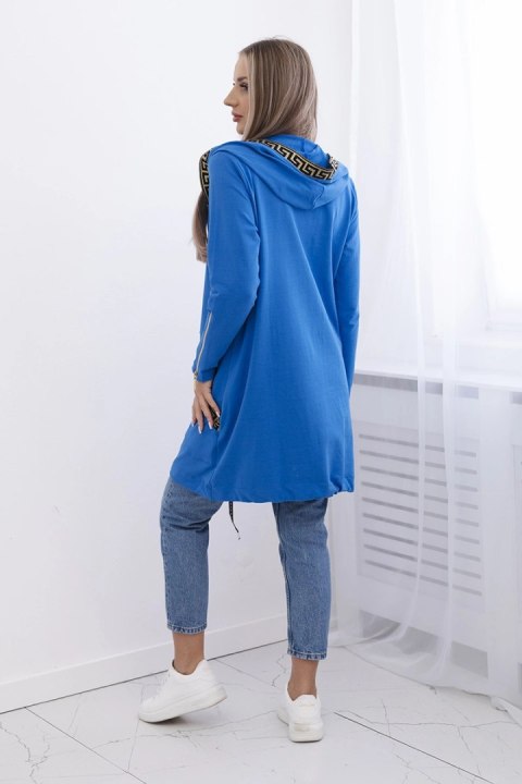 Bluza z ozdobną taśmą chabrowa Bluza z ozdobną taśmą chabrowa