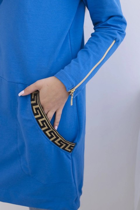 Bluza z ozdobną taśmą chabrowa Bluza z ozdobną taśmą chabrowa