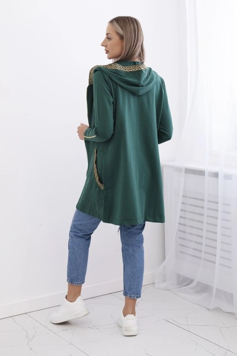 Bluza z ozdobną taśmą ciemno zielona Bluza z ozdobną taśmą ciemno zielona