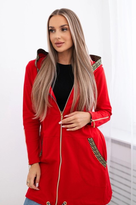 Bluza z ozdobną taśmą czerwona Bluza z ozdobną taśmą czerwona