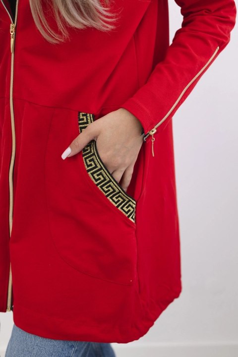 Bluza z ozdobną taśmą czerwona Bluza z ozdobną taśmą czerwona